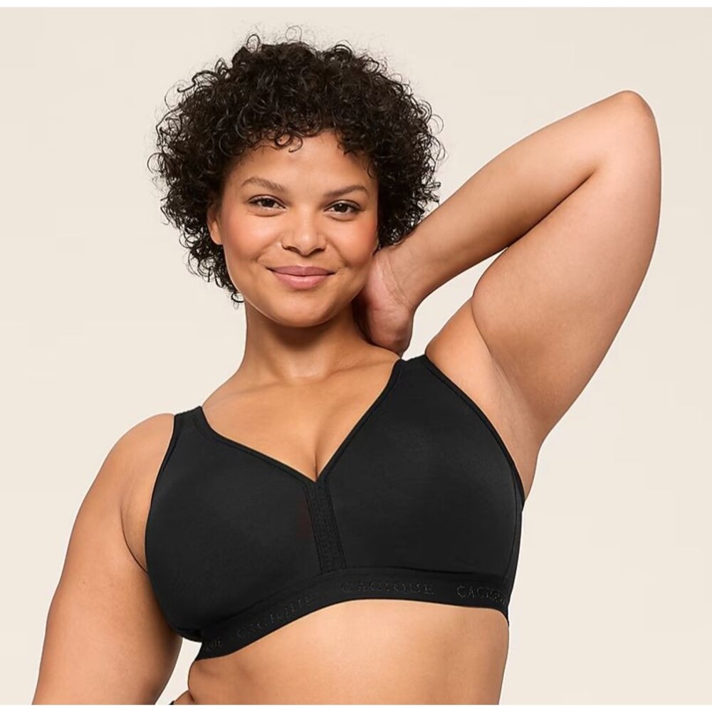 Cacique Unlined No-Wire Bra Black 42D NWOT